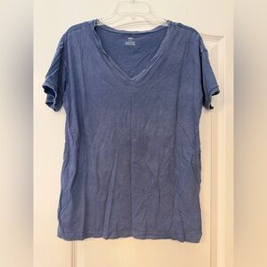 Aerie Oversized V-Neck Tee | Soft Lightweight Jersey | Powder Blue | Size S
